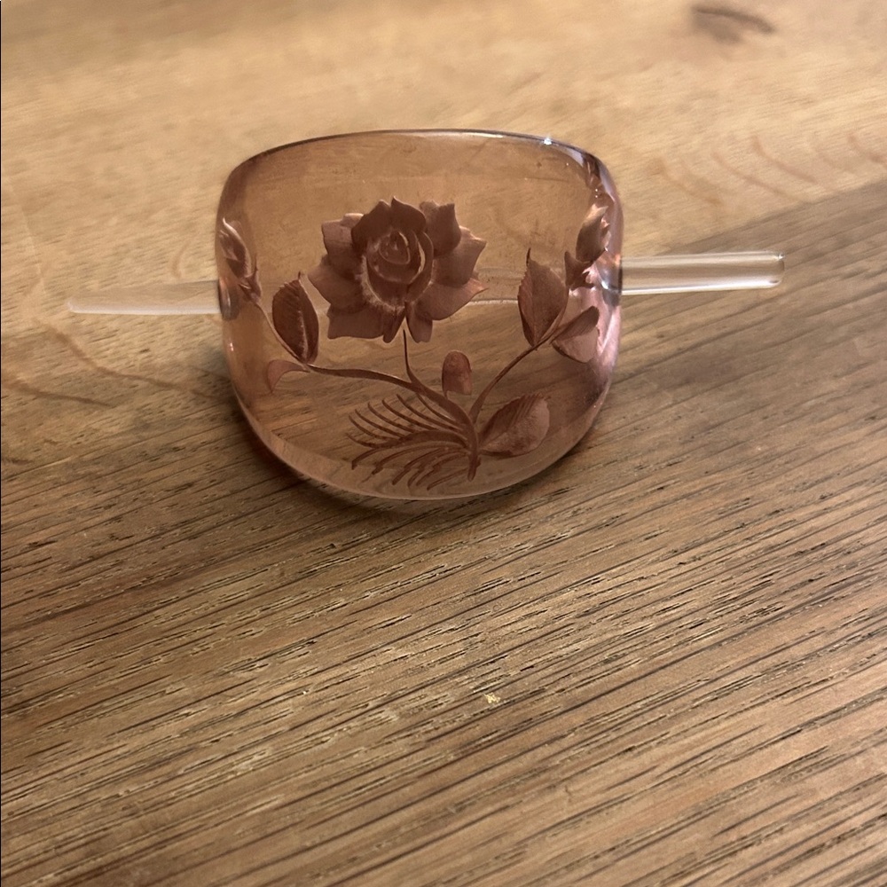 Floral Engraved Pink Bangle